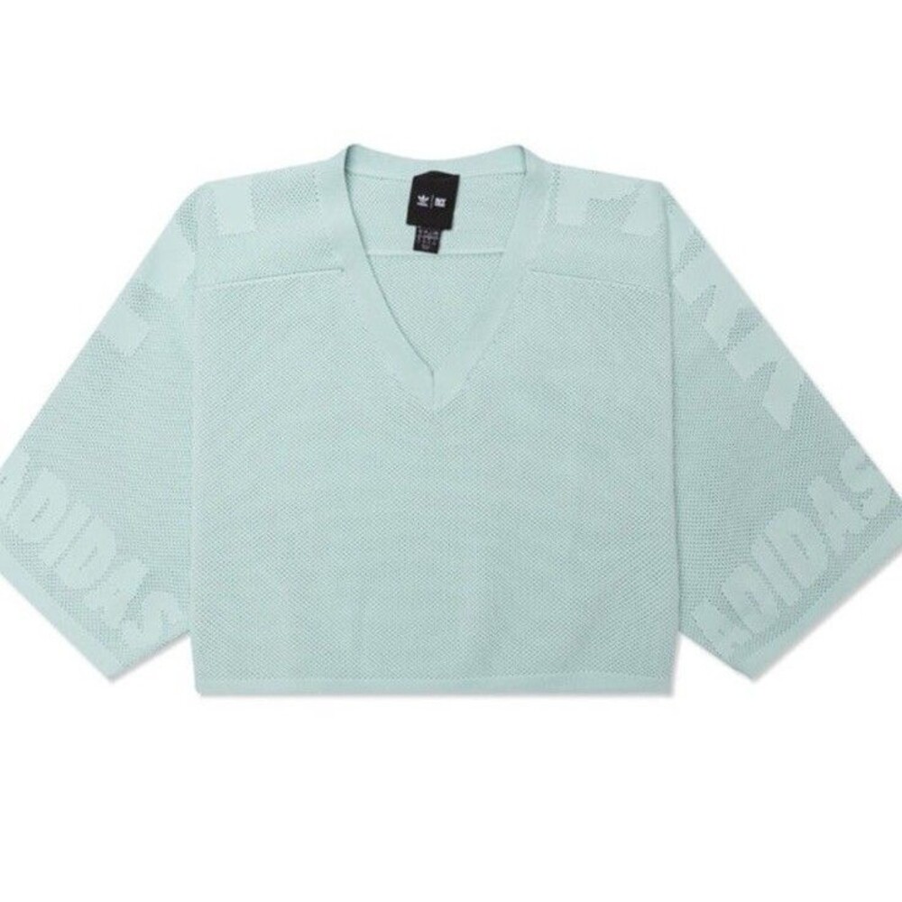 ADIDAS IVY PARK Beyoncé Mint Green Knitted Mesh Crop Top Shirt Jersey 2XL - Picture 14 of 16
